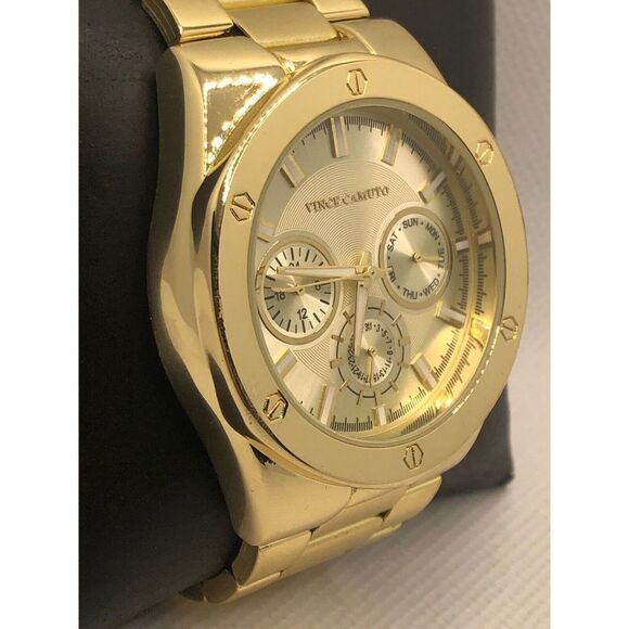 Vince Camuto VC/1104 Unisex Gold Stainless Steel Analog Dial Quartz Watch KS112 - Picture 3 of 9